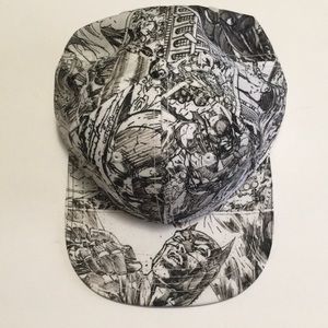 Jim Lee baseball cap with flat brown pencil artwork decoration